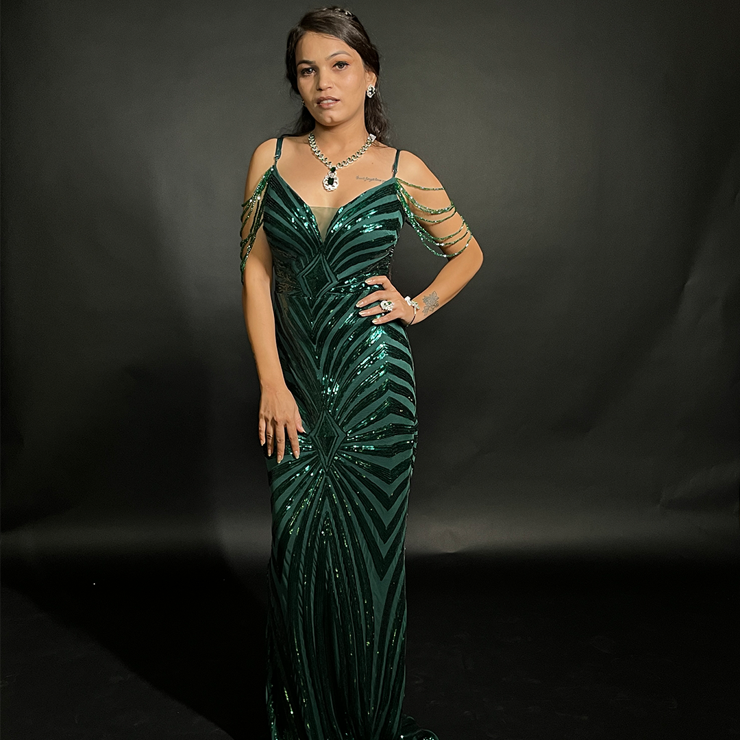 dress green limited Limited Edition Deep Green Silk Velvet Burnout "Beverly"
