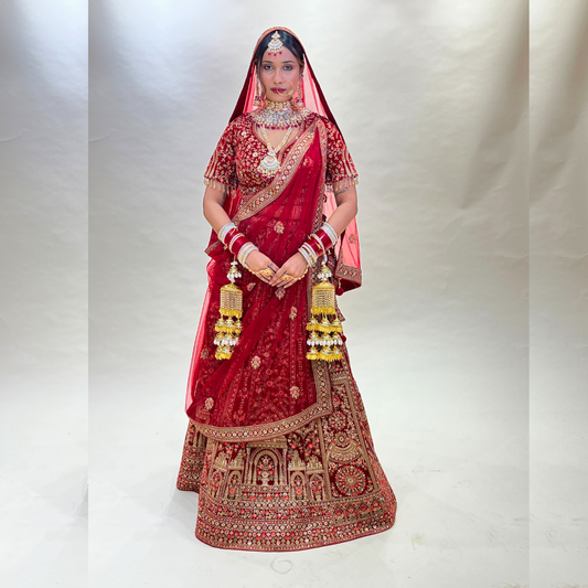 Heavy Bridal Red Lehenga Choli for Indian Bridal Wear