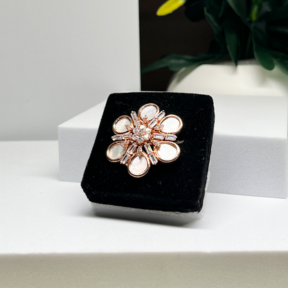 Buy Foxy Sparks Rose Gold-Toned Stone-Studded Ring