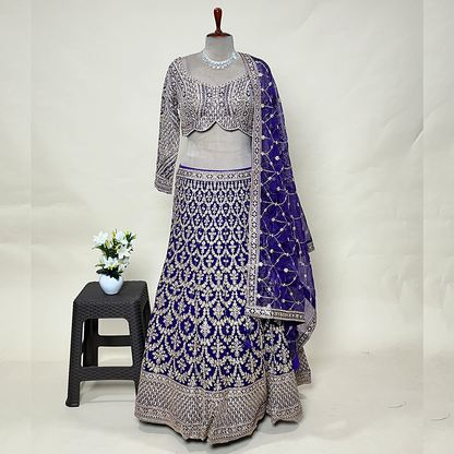 Purple Party Wear with Gota patti Embroidery Handwork Designer Lehenga