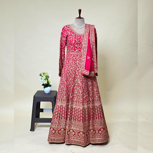 Red Stunning Indo Western Designer Wedding Anarkali Suit