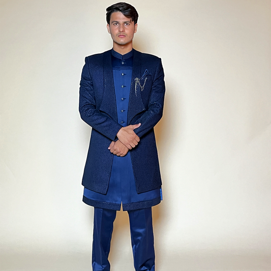 Navy Blue Ultra Classic Designer Indo Western Set