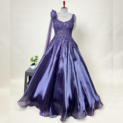 purple engagement dress Zapaka Women Sparkly Purple Corset Tiered Short Homecoming Dress with Lace Straps Party Dress, Purple / US20W