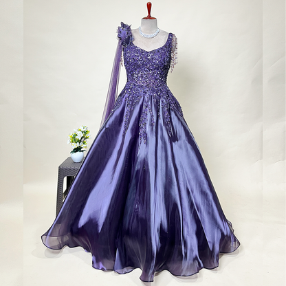 New Purple Wedding Designer Ball Gown For Engagement Party