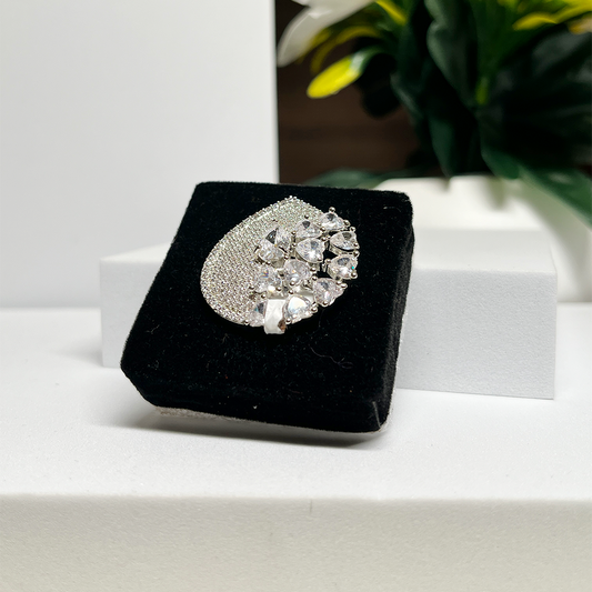 New Pure Silver Broach with fine quality CZ Collection