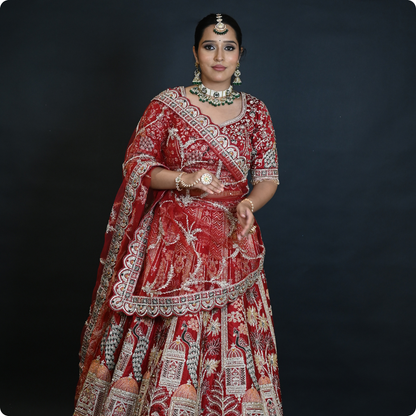 Royal Maroon Bridal Lehenga Choli with Heavy Embroidery – Designed to Make Every Bride Shine