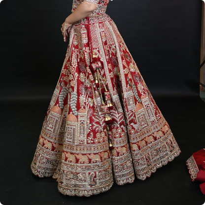 Royal Maroon Bridal Lehenga Choli with Heavy Embroidery – Designed to Make Every Bride Shine