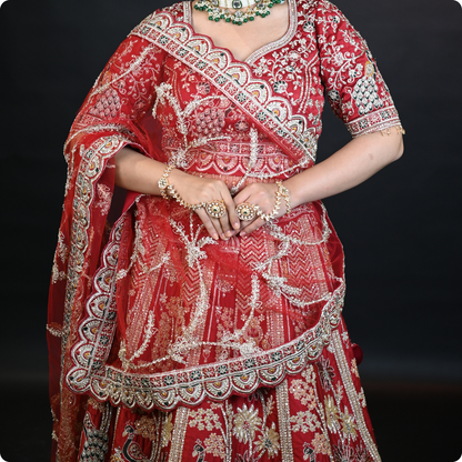 Royal Maroon Bridal Lehenga Choli with Heavy Embroidery – Designed to Make Every Bride Shine