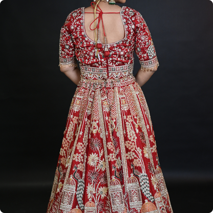 Royal Maroon Bridal Lehenga Choli with Heavy Embroidery – Designed to Make Every Bride Shine