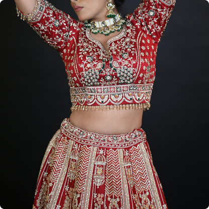 Royal Maroon Bridal Lehenga Choli with Heavy Embroidery – Designed to Make Every Bride Shine