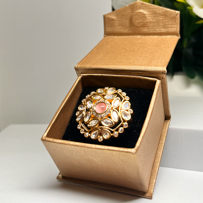 New Kundan Stanza Floral Cocktail Ring