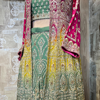 Heavy Designer Sharara Suit Set in Multi Color