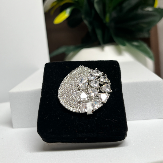 New Pure Silver Broach with fine quality CZ Collection