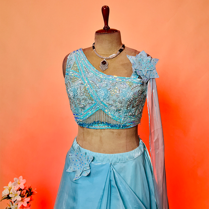 Laalzari Embroidered Sequinned Ready to Wear Lehenga & Blouse With Designer Dupatta