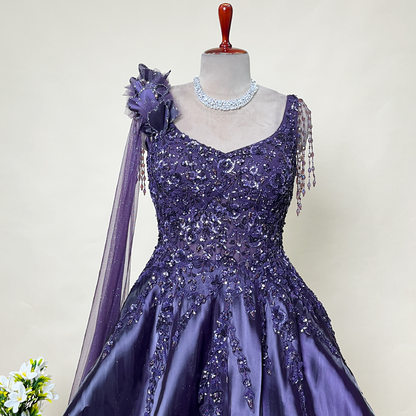 New Purple Wedding Designer Ball Gown For Engagement Party