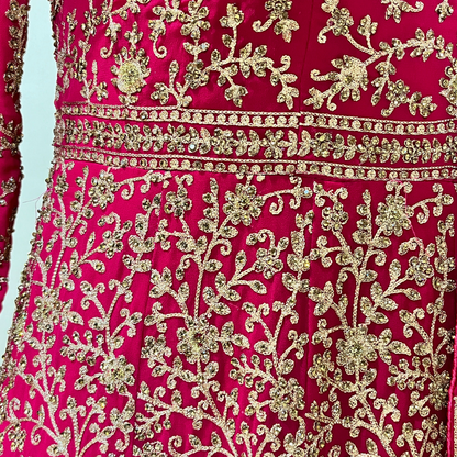 Red Stunning Indo Western Designer Wedding Anarkali Suit