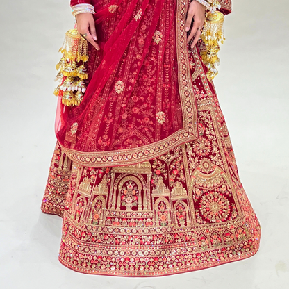 Heavy Bridal Red Lehenga Choli for Indian Bridal Wear