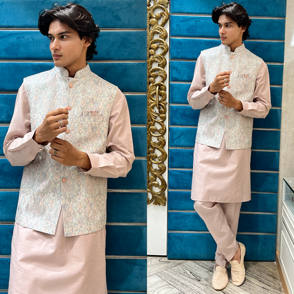 The New Classic Pink Designer Kurta & Jacket set