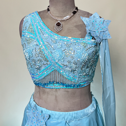 Laalzari Embroidered Sequinned Ready to Wear Lehenga & Blouse With Designer Dupatta