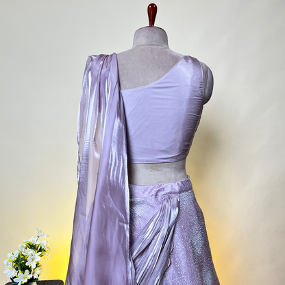 New Purple Embellished Lehenga Set With Blouse And Attached Dupatta