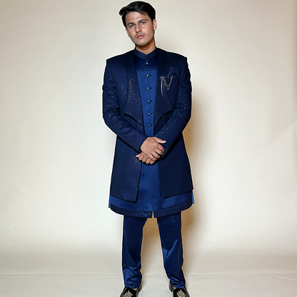 Navy Blue Ultra Classic Designer Indo Western Set