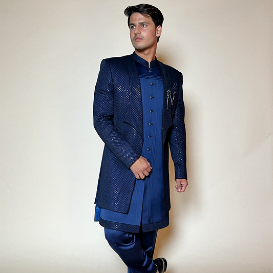 Navy Blue Ultra Classic Designer Indo Western Set