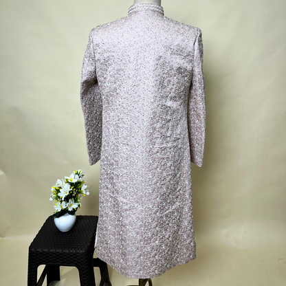 New Lilac Designer Pure Handwork Embroidered Sherwani With Belt Set