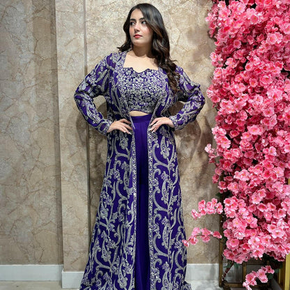 Purple Indo Western Dress.