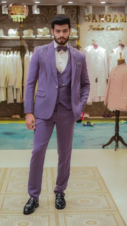 Men's Lavender Japanese Fabric Tuxedo Suit Coat