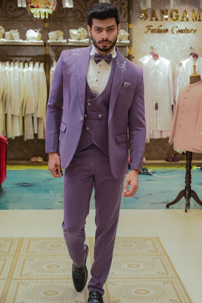 Men's Lavender Japanese Fabric Tuxedo Suit Coat