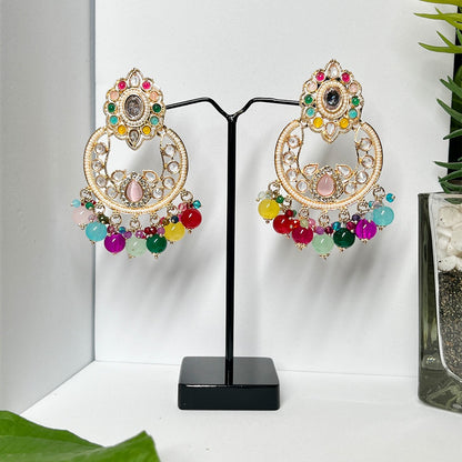 Drop Shaped Multi-colored Earrings