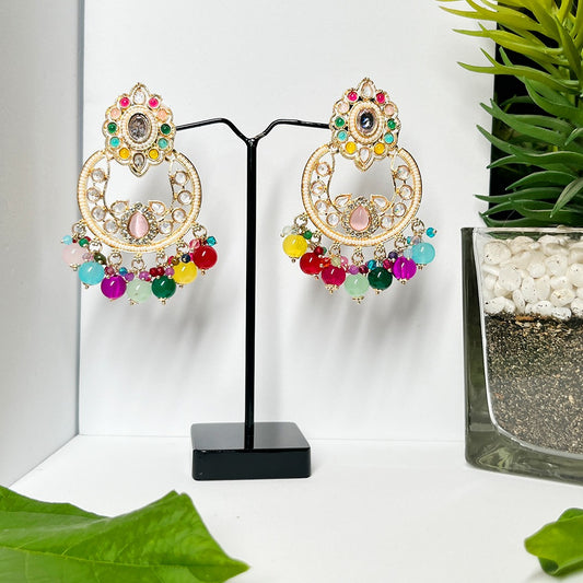 Drop Shaped Multi-colored Earrings