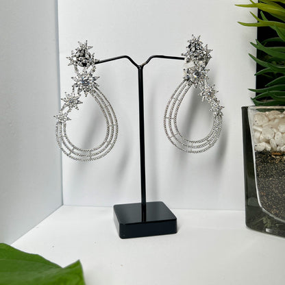 Elegant Sliver American Diamond Earrings