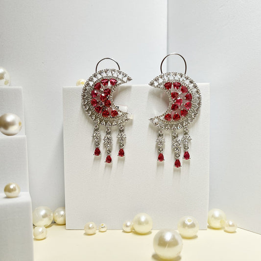 AD Wine Red Stone Earrings