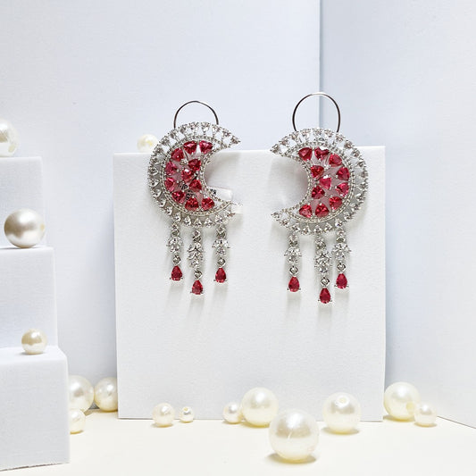 AD Wine Red Stone Earrings