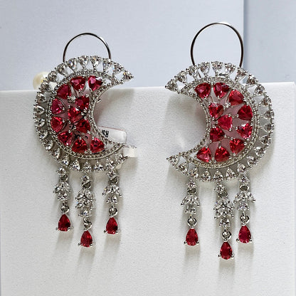 AD Wine Red Stone Earrings