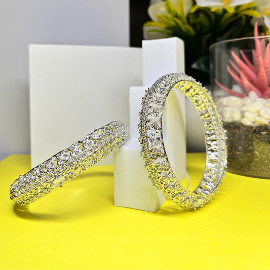 White Stone American Diamond Bangles