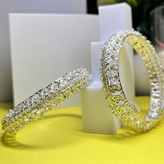 White Stone American Diamond Bangles