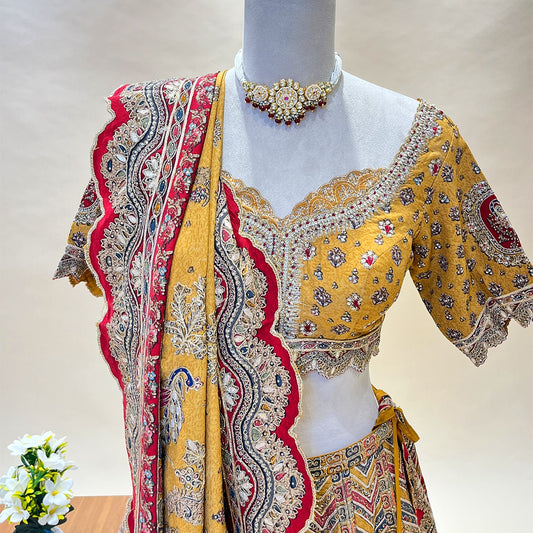 Beautiful Traditional Multi Color Designer Croptop Lehenga