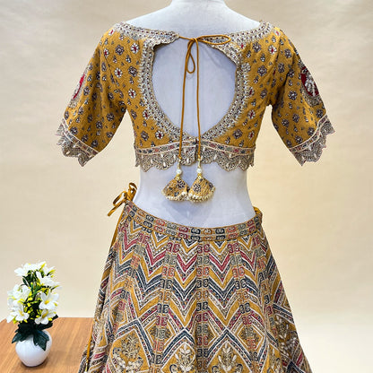 Beautiful Traditional Multi Color Designer Croptop Lehenga