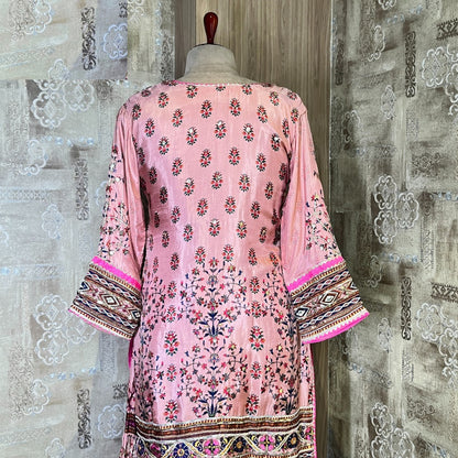 Cotton Ladies Pink Printed Sharara Suit