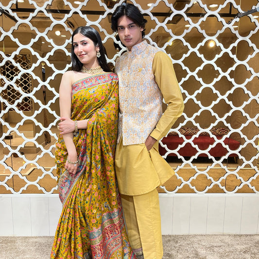 Best for Haldi Designer Kurta Jacket Set for Men