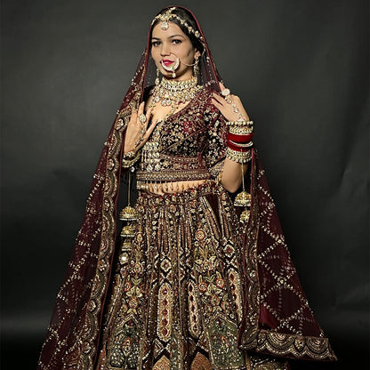 Buy Royal Designer Traditional Bridal Lehenga with Unstitched Blouse